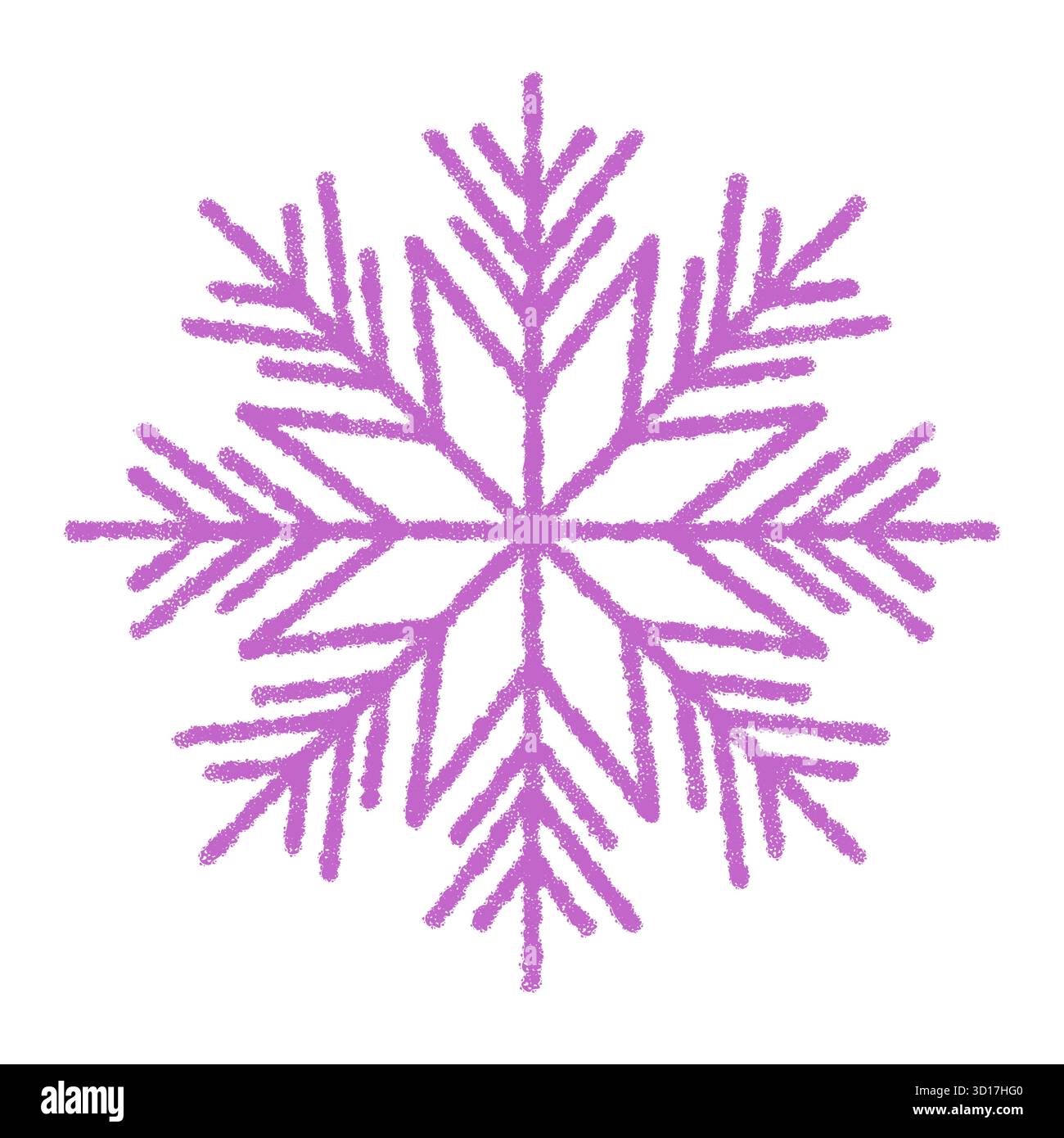 Lila Buntstift Schneeflocken-Symbol Stock Vektor