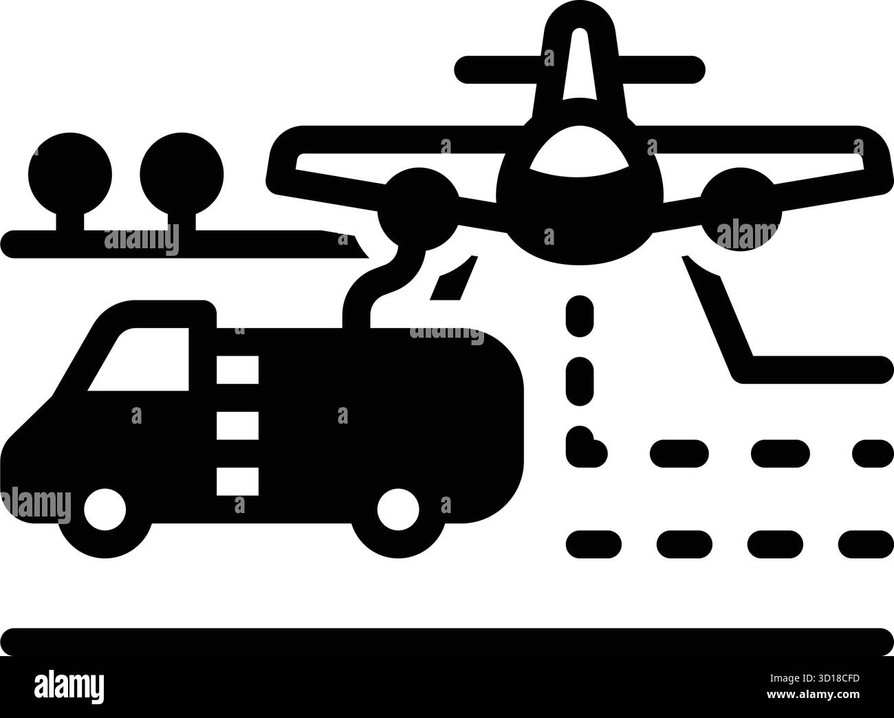 Symbol für Flugbenzin, Flugzeugbenzin Stock Vektor