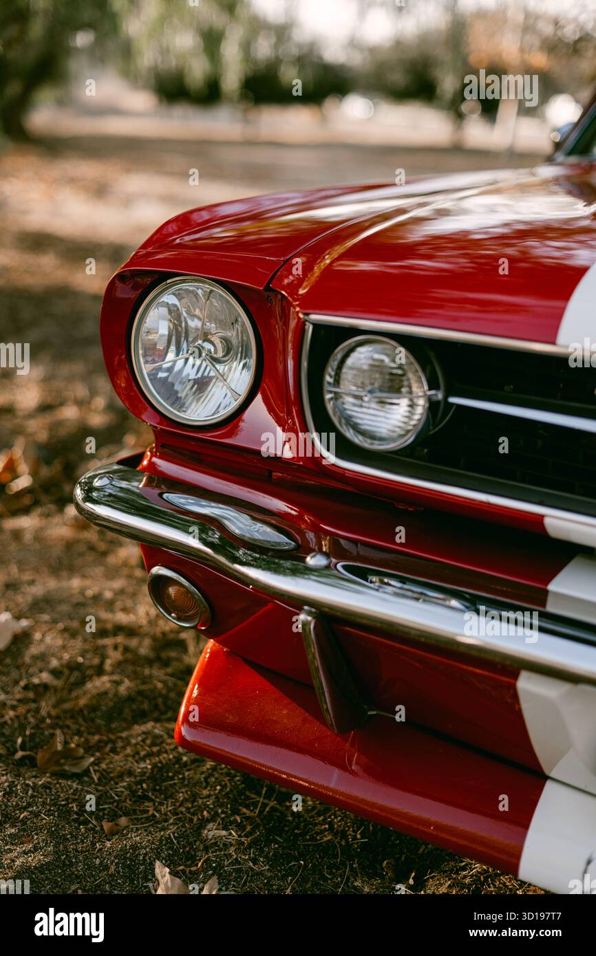 Rote Oldtimer-Details Stockfoto