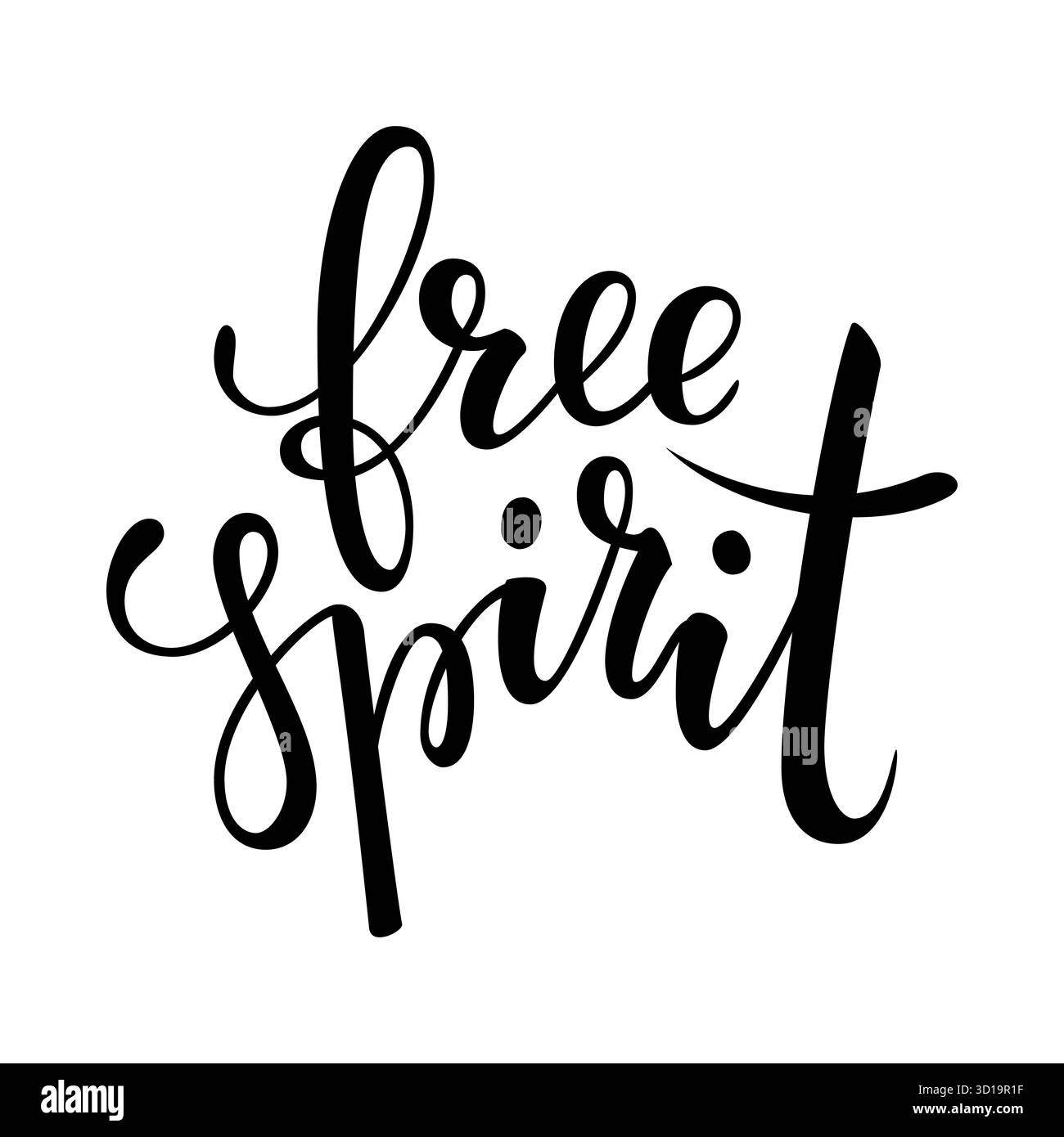 Kostenloser Brush-Schriftzug, inspirierendes Zitat über Freiheit. Hand gezeichnete kreative Kalligraphie Vektor Typografie Karte mit Phrase Stock Vektor