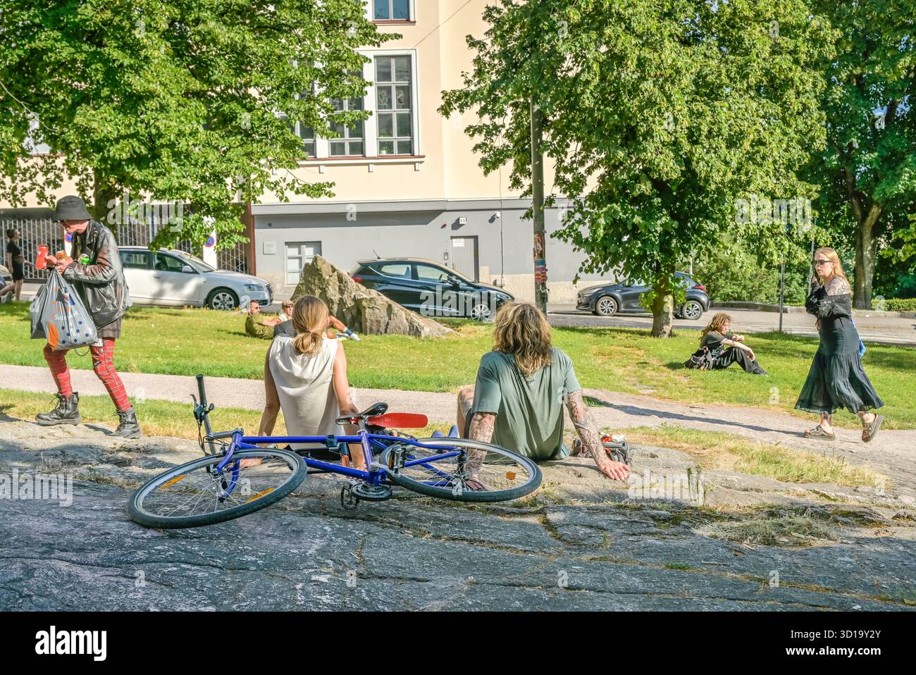 Menschen, Freizeit, Karhupuisto Park, Kallio, Helsinki, Finnland Stockfoto