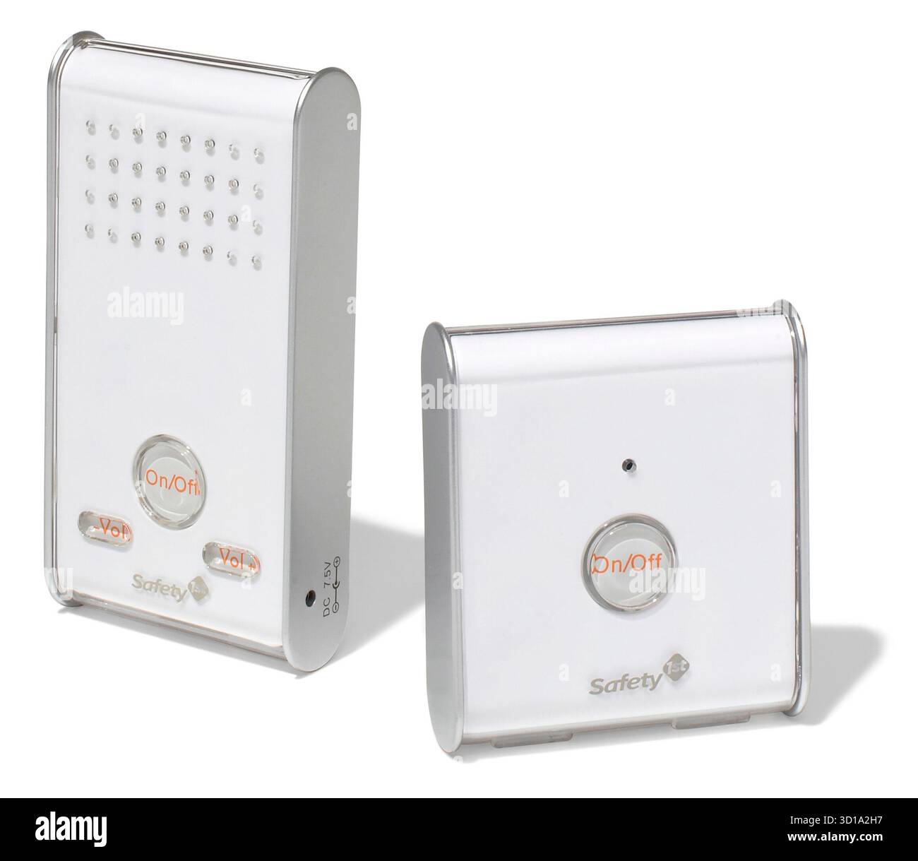 Babyphone auf weißem Hintergrund Stockfoto