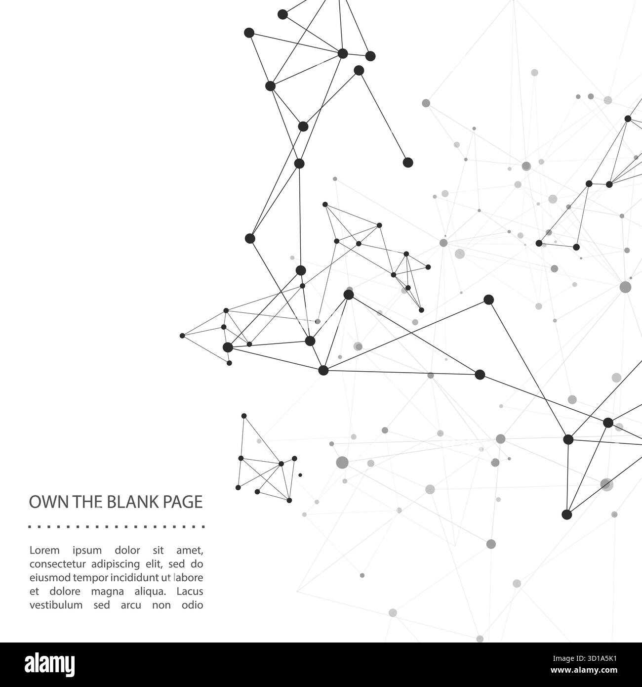 Abstrakter geometrischer Hintergrund mit Verbindungspunkten und Linien. Weißer digitaler Hintergrund. Netzwerkkonzept Stock Vektor