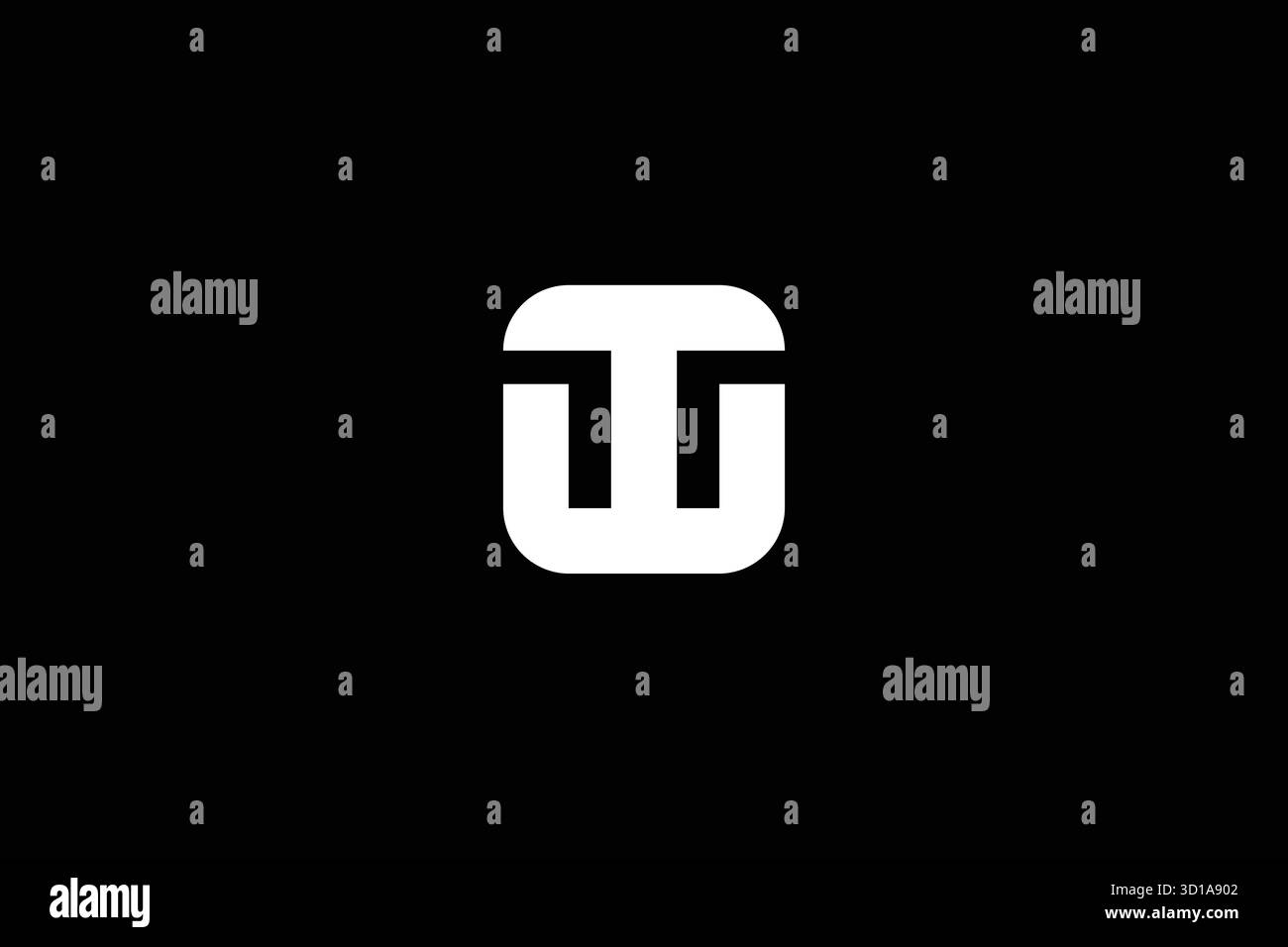 Elegante, minimalistische Design-Vorlage mit WT Letter Monogramm Stock Vektor