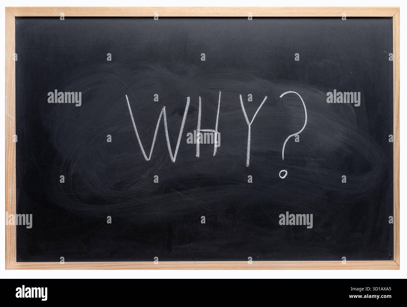 SMS - Wer bin ich? Auf eine Tafel geschrieben. Stockfoto