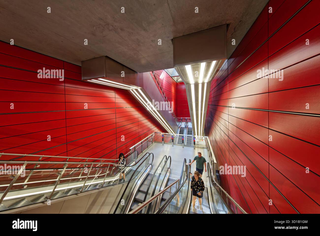 Kopenhagen, Daenemark, DK - U-Bahn-Station Norrebro 07.09.2025, Kopenhagen, Daenemark, DK - U-Bahn-Station Norrebro. Die Linien verkehren fahrerlos und vollautomatisch. Die Metro wird von der Firma Metro Service A/S betrieben, die sowohl für die Gleisanlagen als auch für den Fahrbetrieb zustaendig ist. Eigentuemer sind die italienischen Unternehmen AnsaldoBreda seit 2015 Teil von Hitachi Rail sowie das Mailaender Verkehrsunternehmen Azienda Trasporti Milanesi ATM. MODELLFREIGABE: NEIN, EIGENSCHAFTSFREIGABE: NEIN, c Stefan Trappe, http://www.trappe-foto.de, stefantrappe-foto.de - bei Verwendung des Fotos Stockfoto