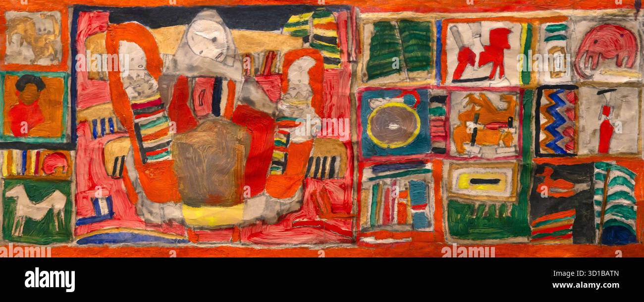 Zeichnung für eine Handtasche für Edith Schiele, eine Mutter mit zwei Kindern, Egon Schiele, 1915, Lentos Kunstmuseum, Linz, Österreich Stockfoto Zeichnung für eine Handtasche für Edith Schiele, eine Mutter mit zwei Kindern, Egon Schiele, 1915, Lentos Kunstmuseum, Linz, Österreich Stockfoto