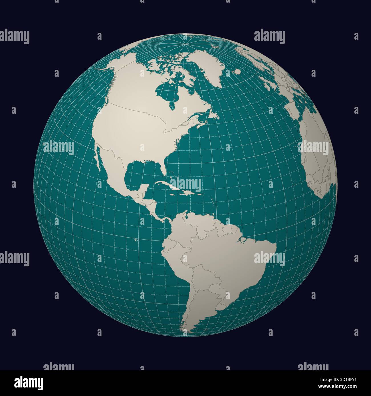 Turks- und Caicosinseln auf der Karte. Der Globus konzentriert sich auf die Turks- und Caicosinseln. Land auf der Weltkarte. Stock Vektor