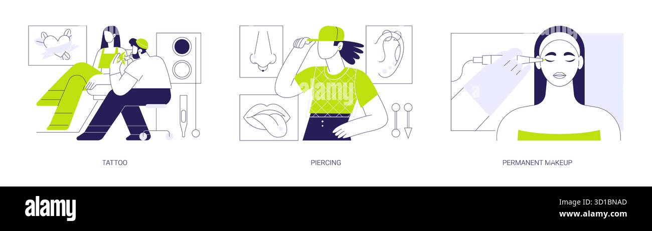 Körper Dekoration isoliert Cartoon Vektor Illustrationen se Stock Vektor