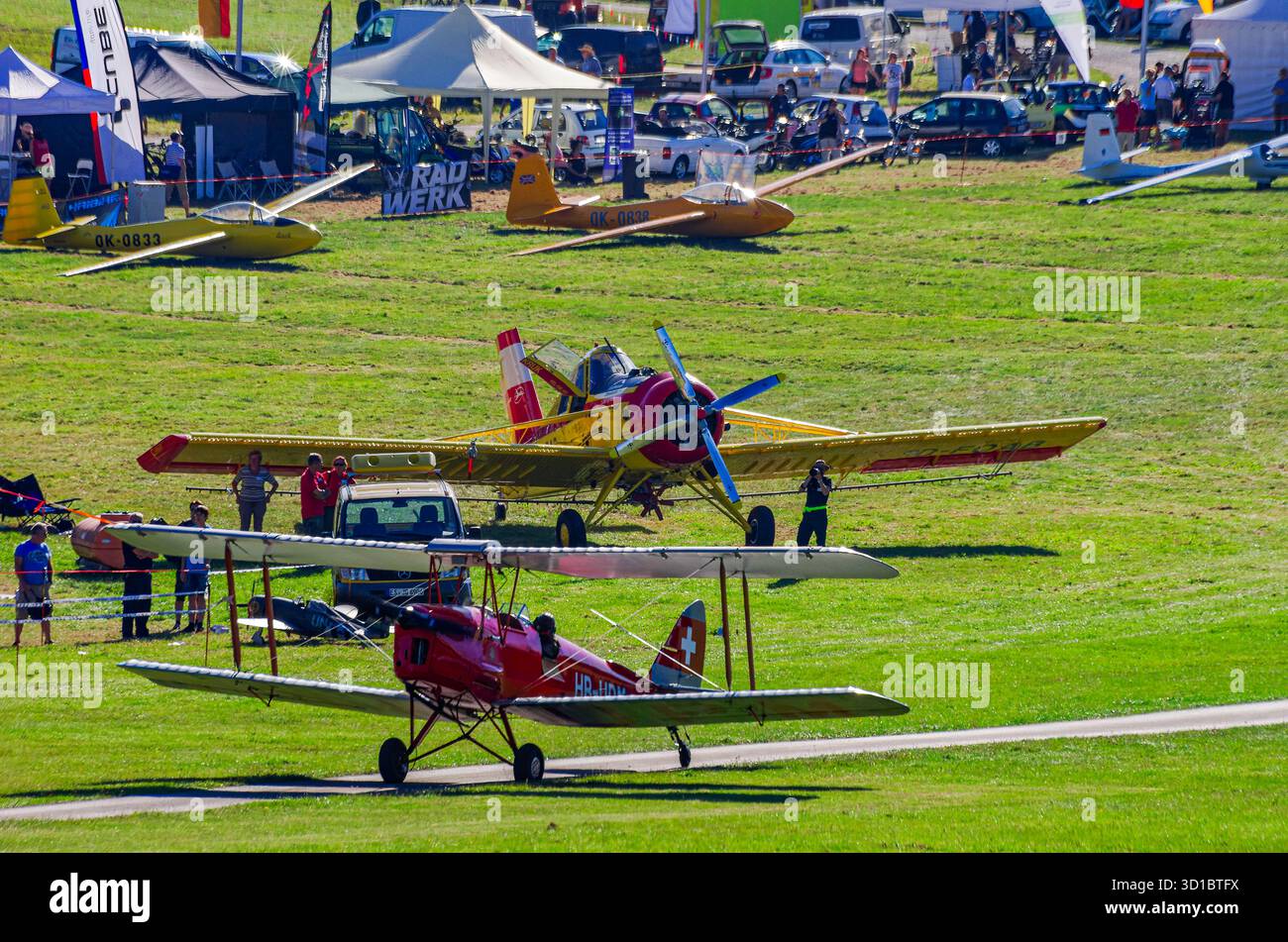 Fliegerbergfest des Luftsportvereins Rossfeld 2012 auf Rossfeld in Metzingen-Glems, Baden-Württemberg, Deutschland, nur für redaktionelle Zwecke. Stockfoto