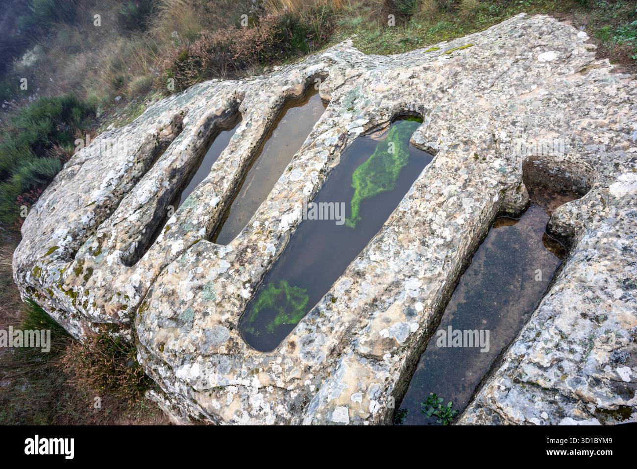 Nekropole von Santiuste in Corvio, Palencia, Autonome Gemeinschaft Kastilien und Leon, Spanien, Stockfoto