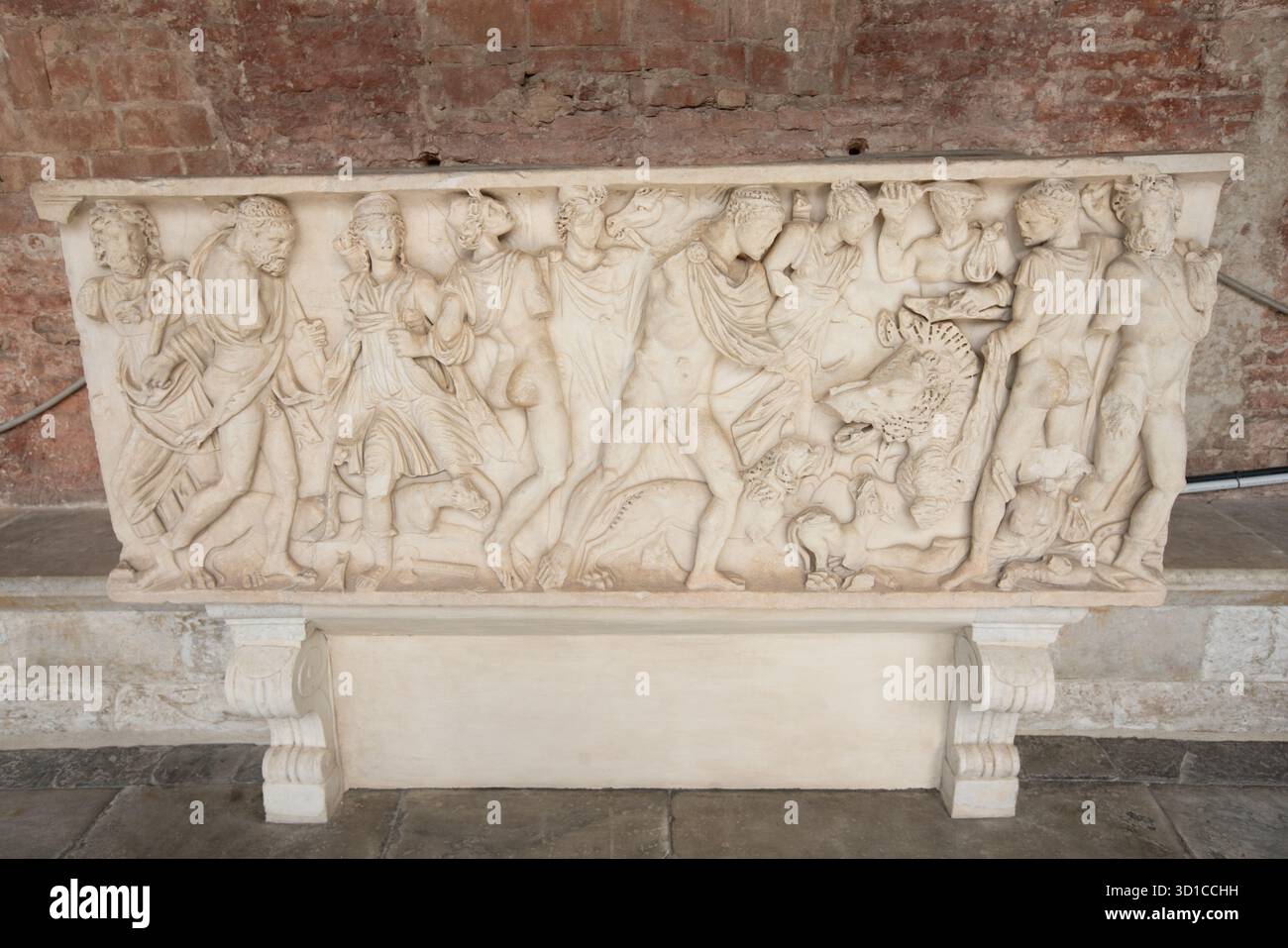 Römischer Sarkophag am Camposanto Monumentale auch Camposanto Vecchio oder einfach Campo Santo, in Pisa Italien Stockfoto