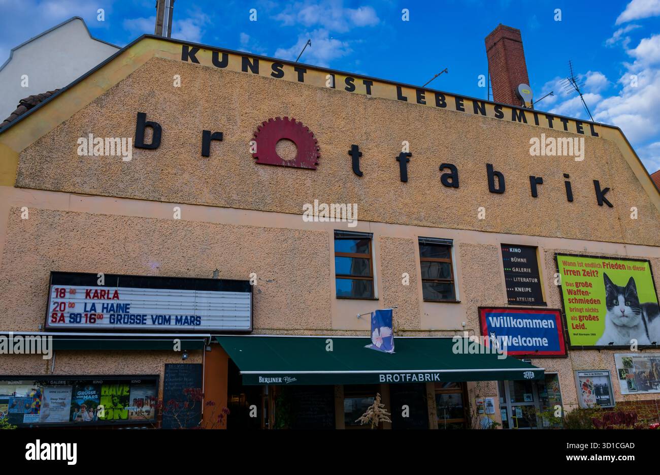 Die Brotfabrik Berlin befindet sich am Caligariplatz 1 (nahe Prenzlauer Allee), Berlin, Weißensee. Stockfoto