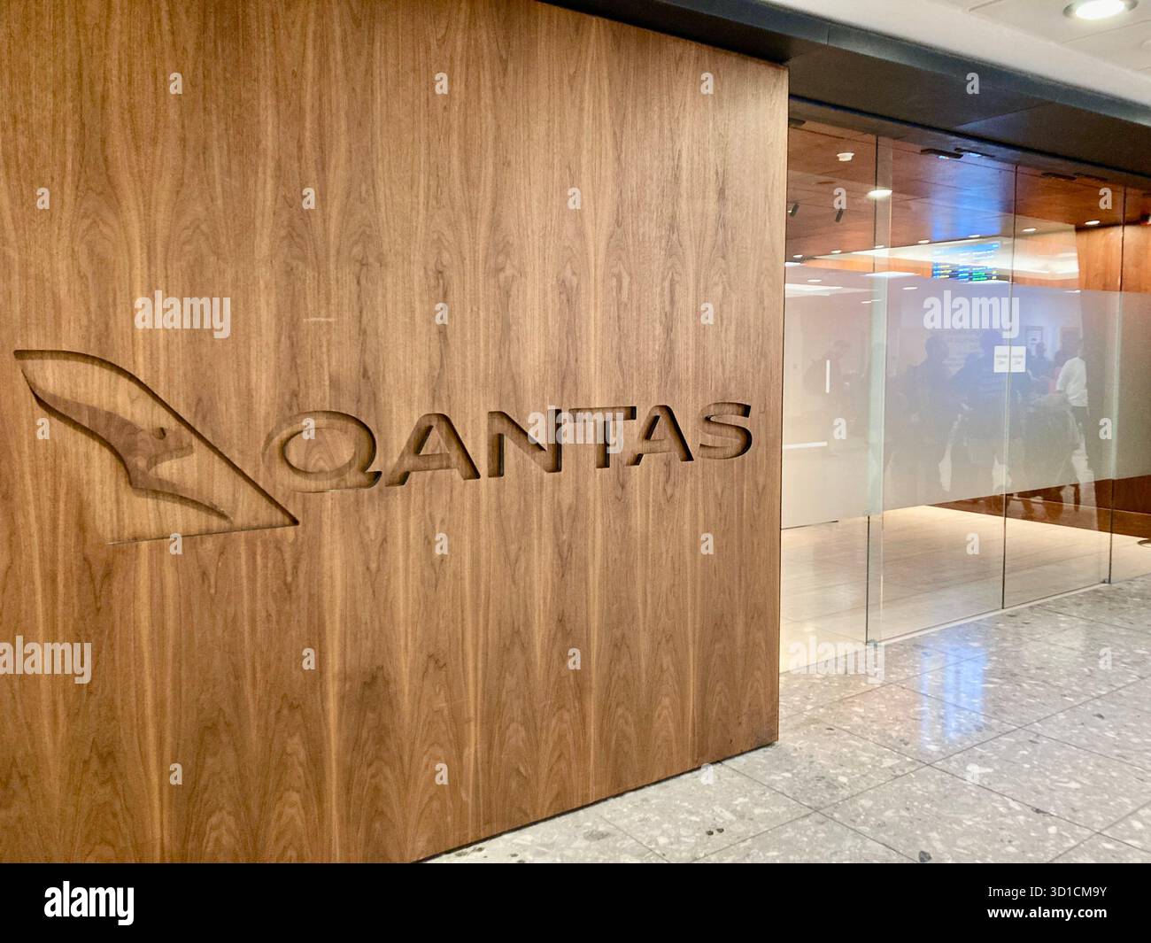 Qantas International Lounge London Heathrow Stockfoto