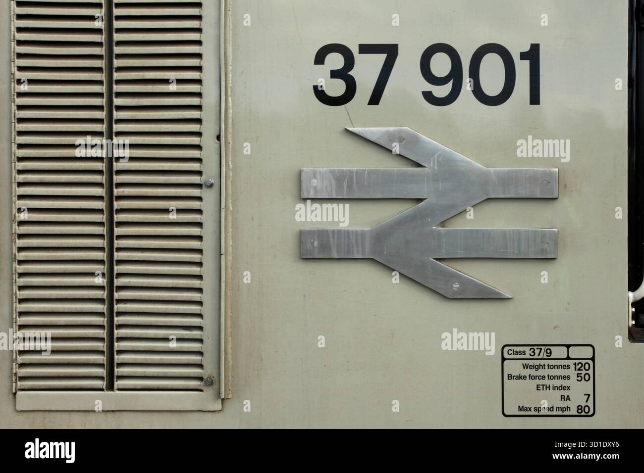 Klassische Diesellokomotive Klasse 37 37901. Stockfoto