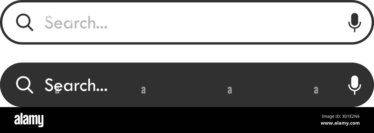 Suchleiste Webbrowser-Schaltfläche mit Mikrofon. Vektorabbildung Stock Vektor