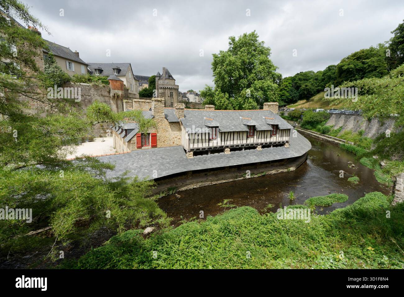 Das alte Waschhaus in der mittelalterlichen Stadt Vannes (Morbihan, Bretagne, Frankreich). Stockfoto