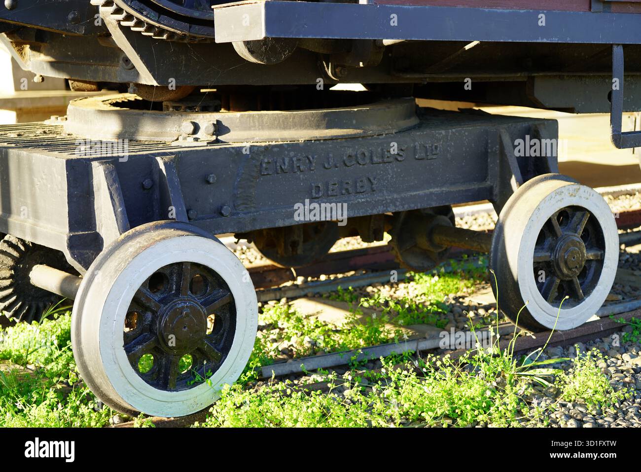 Ruedas de los vagones ferroviarios Stockfoto