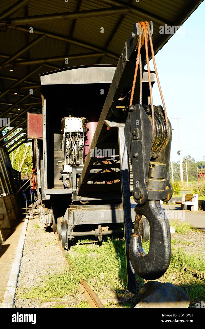 gruas de ferrocarriles de emergencia museo carahue chile. Stockfoto