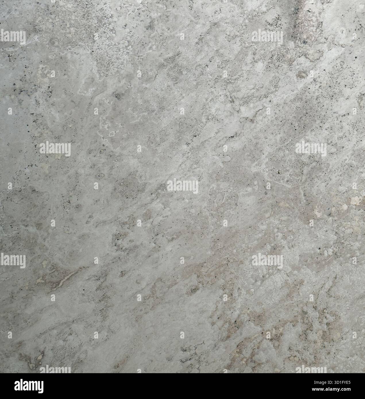 Glatte, hellgraue Marmoroberfläche mit sanften Mustern und natürlichen Variationen für ein raffiniertes und elegantes Aussehen. Stockfoto