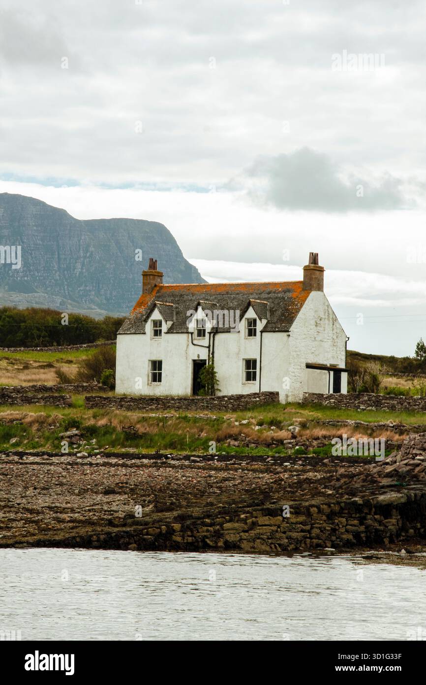 Schottland, Isle Martin, Annat Bay, verlassene Insel, Ferienhäuser, schottische Inseln, Urlaubsaufenthalte, Wildnis, Isolation, Isle Martin Trust, Stockfoto