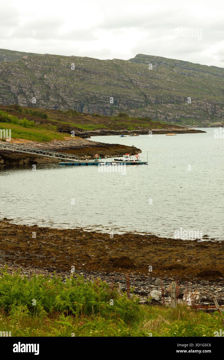 Schottland, Isle Martin, Annat Bay, verlassene Insel, Ferienhäuser, schottische Inseln, Urlaubsaufenthalte, Wildnis, Isolation, Isle Martin Trust, Stockfoto