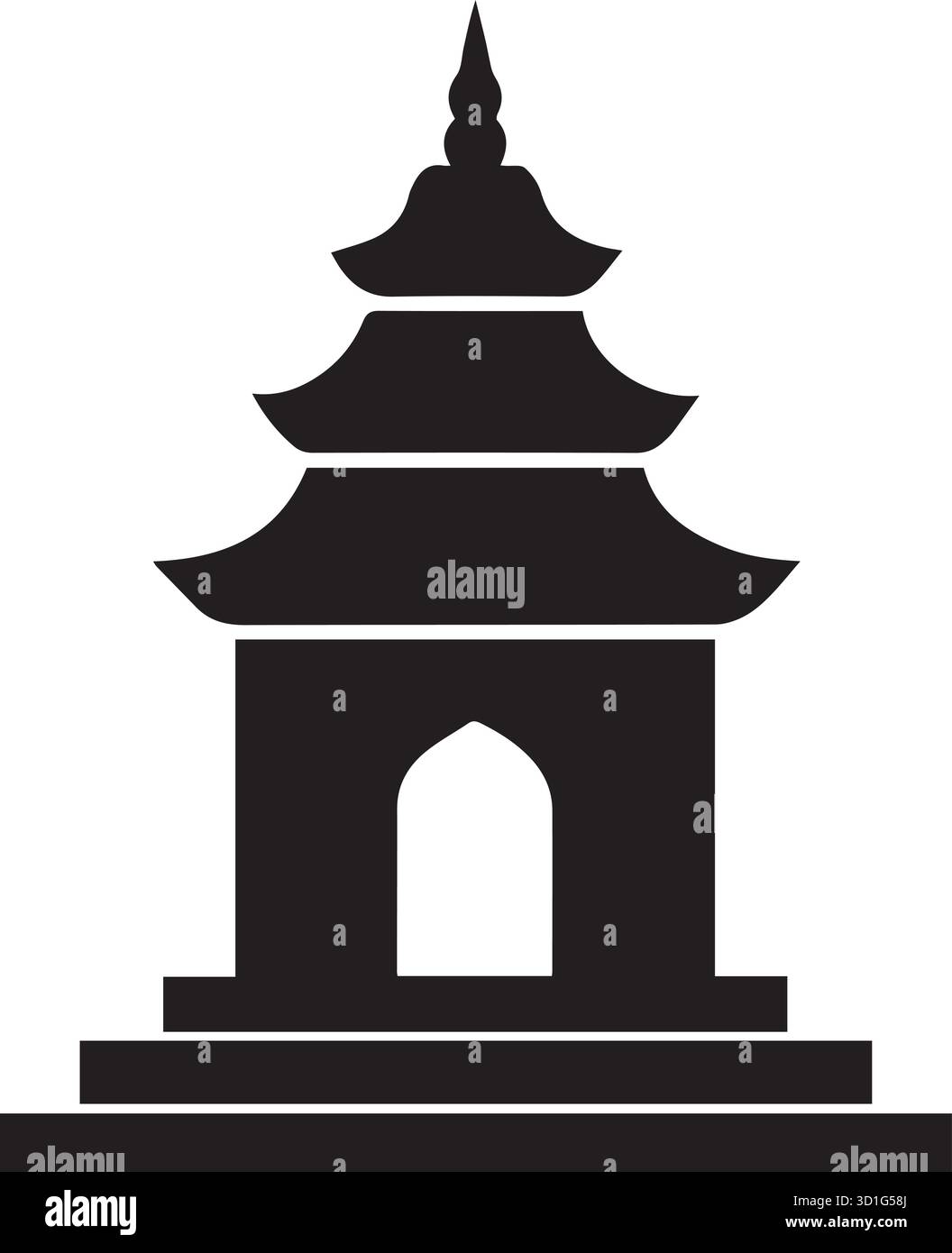 Vektor-Silhouette der Tempelillustration Stock Vektor