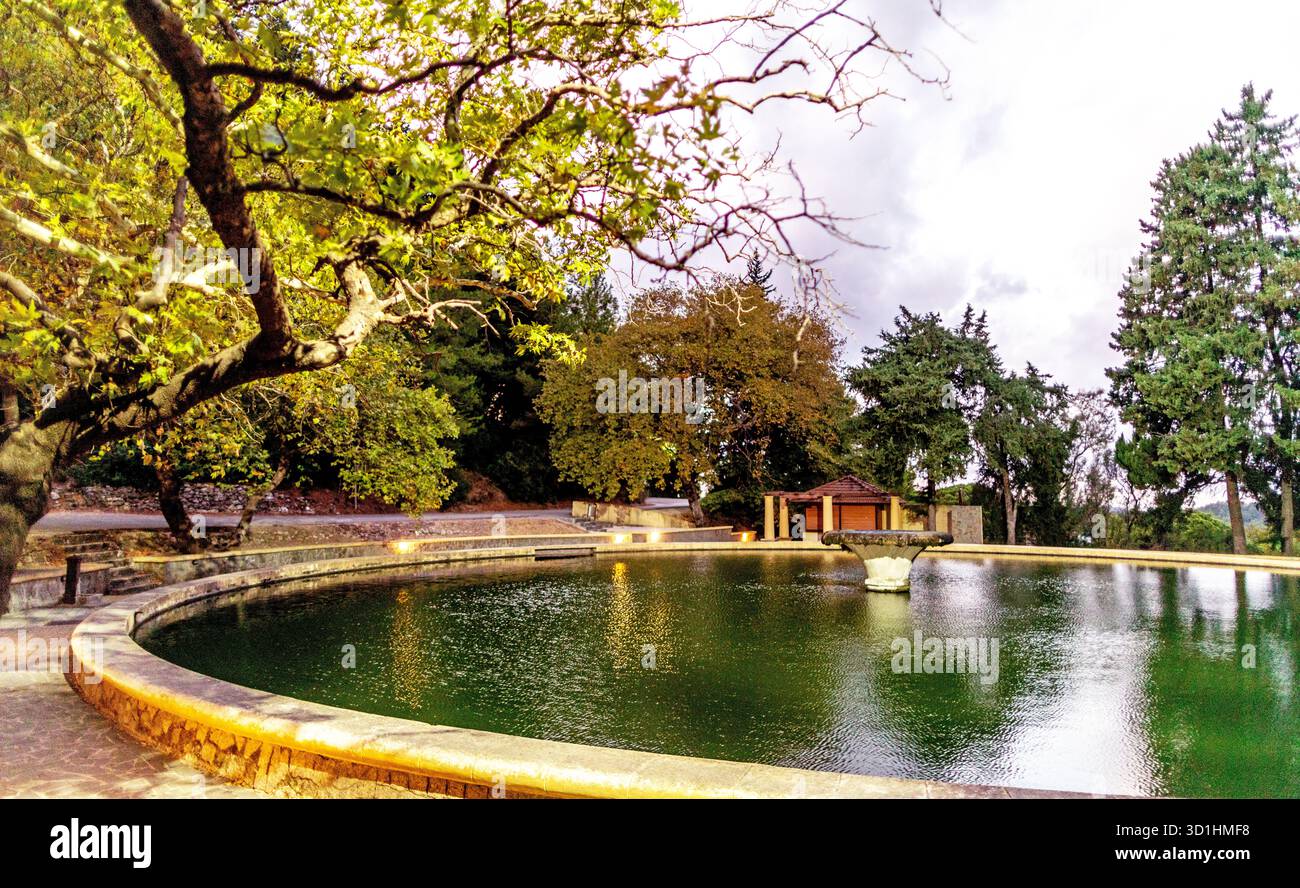 St. Nikolaus Brunnen Rhodos Griechenland Stockfoto