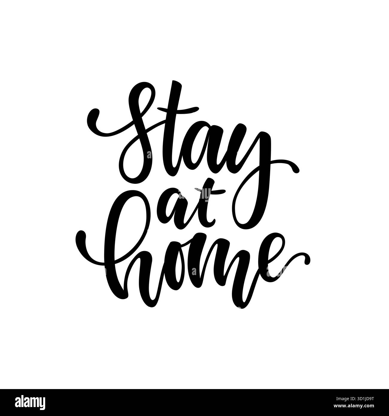 Vektor-Illustration mit Handschrift bleiben zu Hause. Vorlage für Werbung, Schilder, Druck, Poster. Wuhan Coronavirus 2019-nCoV-Konzept Stock Vektor