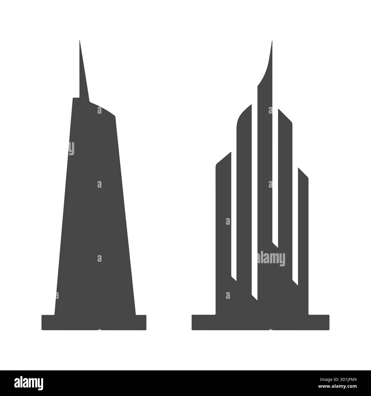 Vector Skyscraper Silhouettes - Moderne Hochhaussymbole für urbane Architektur Stock Vektor