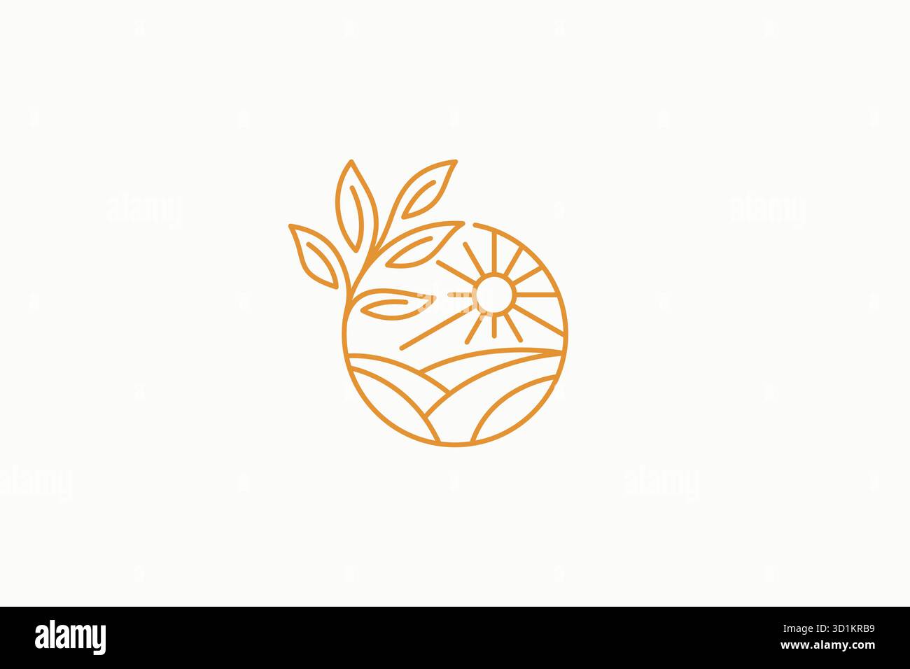 Farm Plant Harvest Logo Abstrakte Illustration Label Schild Symbol Landwirtschaftlich Stock Vektor