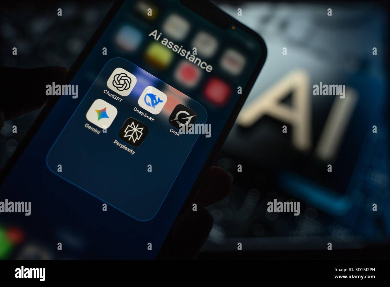 Das AI Apps Logo wird am 09. Oktober 2025 in Bangalore, Indien, auf dem Bildschirm eines Smartphones angezeigt Stockfoto