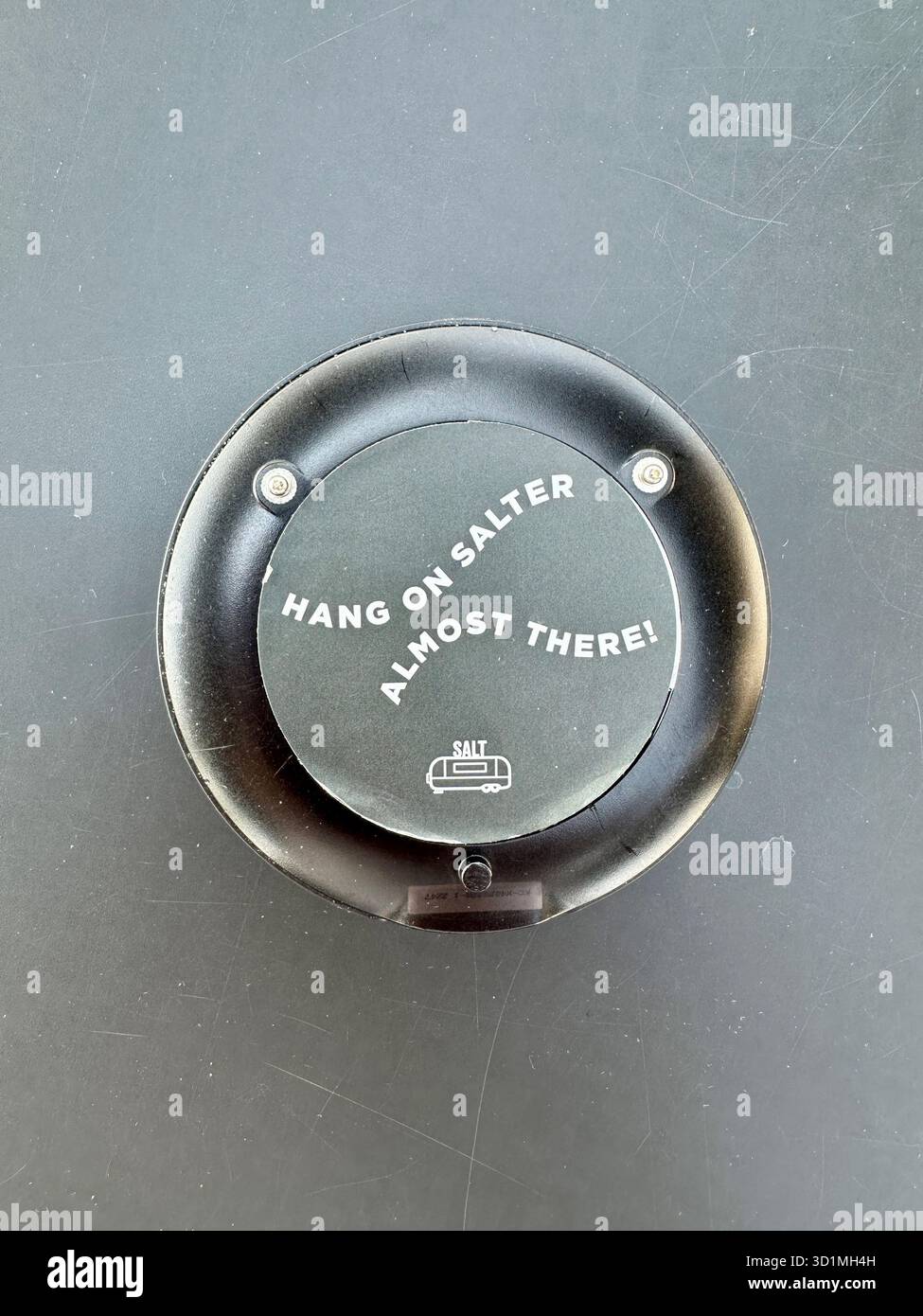 Salt Cafe Pager wartet - Smartphone-aufgenommenes Stockfoto