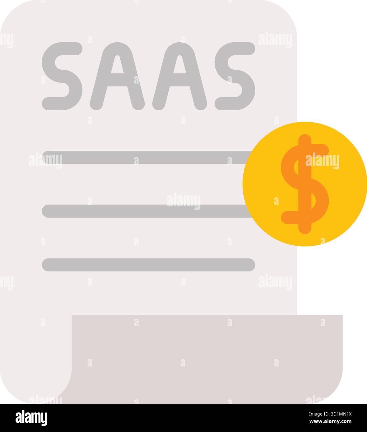 Vektorbild des Symbols SaaS-Abrechnung. Geeignet für mobile Apps, Web-Apps und Printmedien. Stock Vektor