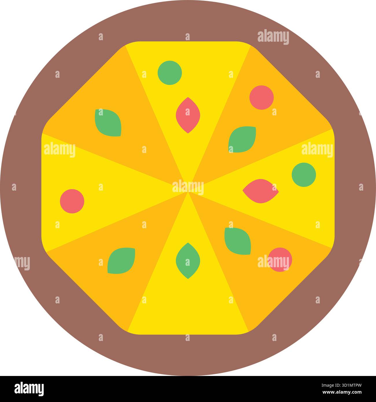 Vektorbild des Vektorsymbols für vegane Pizza. Geeignet für mobile Apps, Web-Apps und Printmedien. Stock Vektor