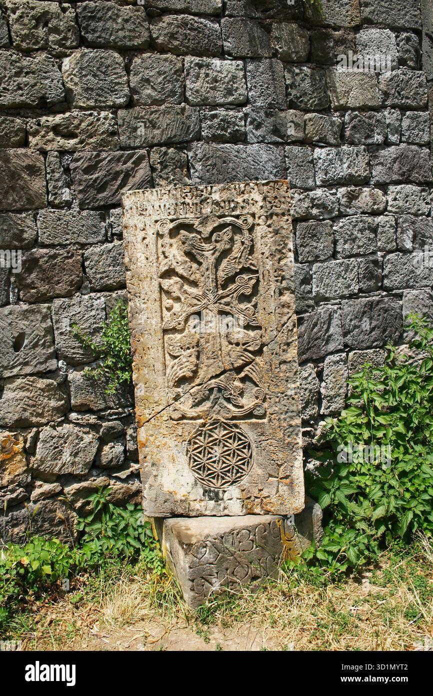 Khachkar oder Kreuzstein Stockfoto
