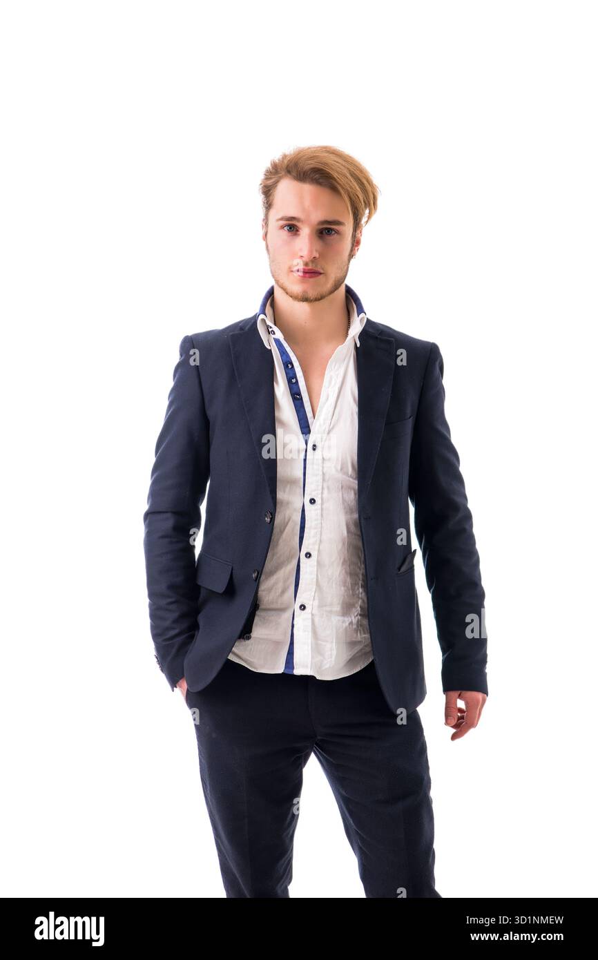 Porträt eines hübschen blonden jungen Mannes Stockfoto