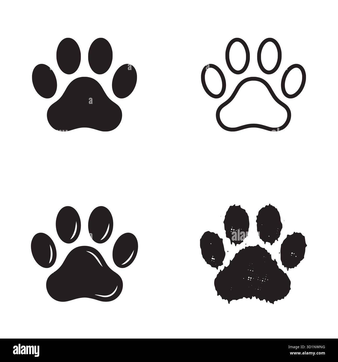 Cat Pfow-Symbol-Konzept. Cat Footprint in verschiedenen Stil Design Illustration, Vektor. Stock Vektor