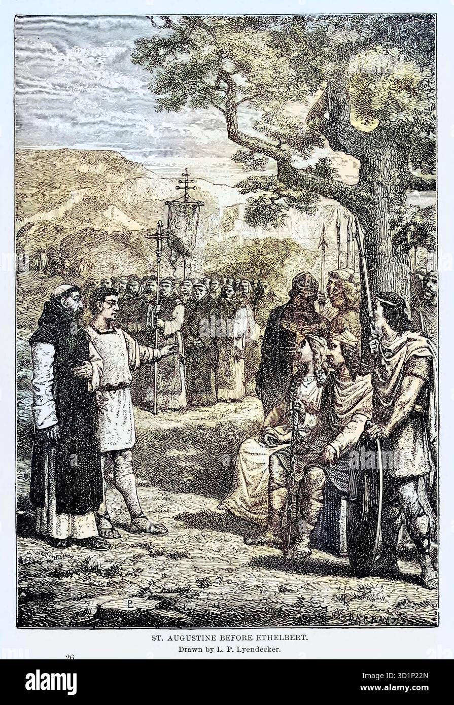 St. Augustinus vor Ethelbert färbte das BUCH XI. BARBARIAN ASCENDENCY in Band 12, von Ridpath's Universal History : ein Bericht über die Entstehung, den primitiven Zustand und die ethnische Entwicklung der großen Rassen der Menschheit und über die wichtigsten Ereignisse in der Entwicklung und dem Fortschritt des zivilisierten Lebens unter Menschen und Nationen, aus neueren und authentischen Quellen mit einer vorläufigen Untersuchung über die Zeit, den Ort und die Art des Beginns von Ridpath, John Clark, 1840-1900, veröffentlicht 1897 Stockfoto