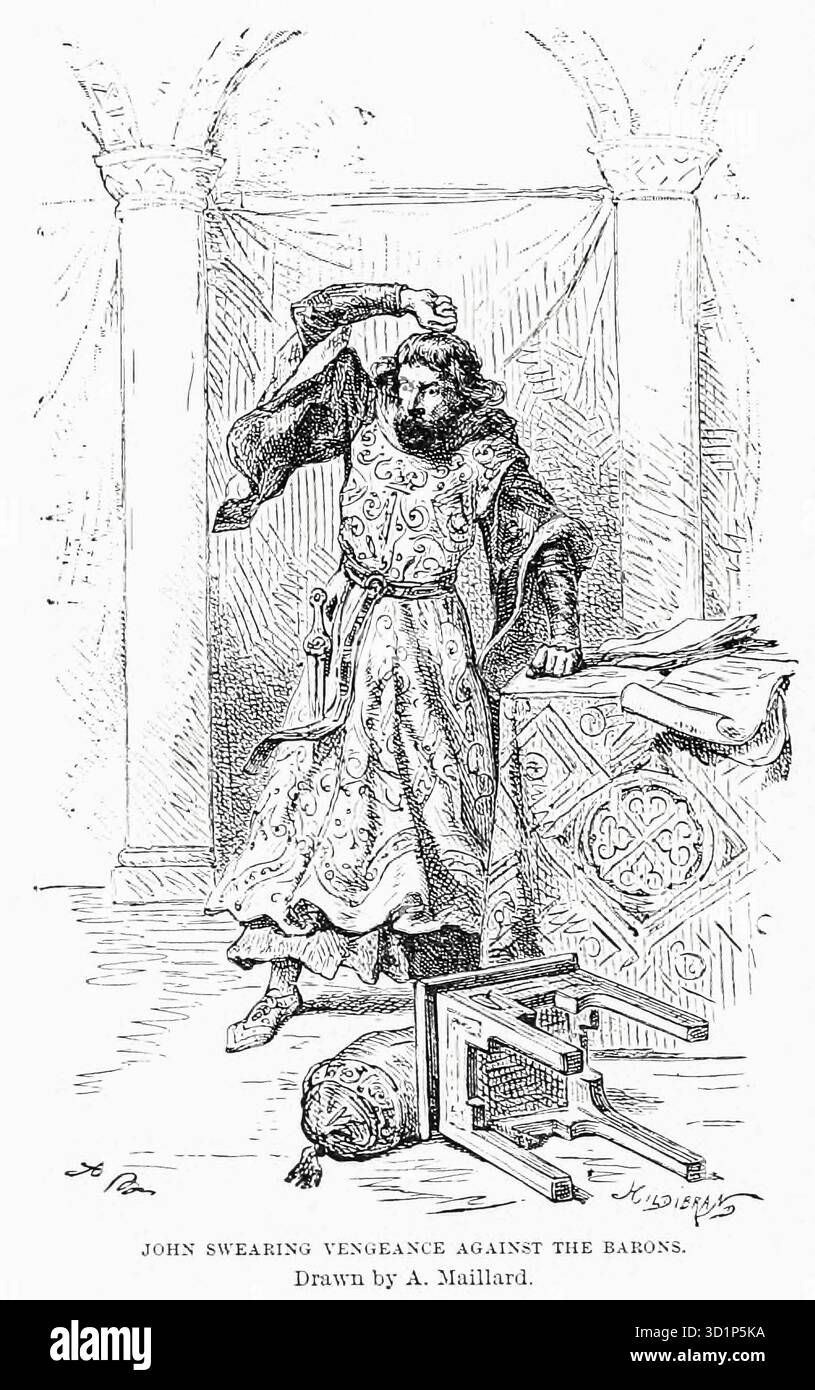 John Fluaring Rache Against the Barons von A. Maillard aus Kapitel XCIII. England und Frankreich im dreizehnten Jahrhundert in Band 12 von Ridpath's Universal History : ein Bericht über den Ursprung, den primitiven Zustand und die ethnische Entwicklung der großen Rassen der Menschheit und über die Hauptereignisse in der Entwicklung und dem Fortschritt des zivilisierten Lebens unter Menschen und Nationen, aus neueren und authentischen Quellen mit einer vorläufigen Untersuchung über die Zeit, den Ort und die Art des Beginns von Ridpath, John Clark, 1840-1900, veröffentlicht 1897 Stockfoto