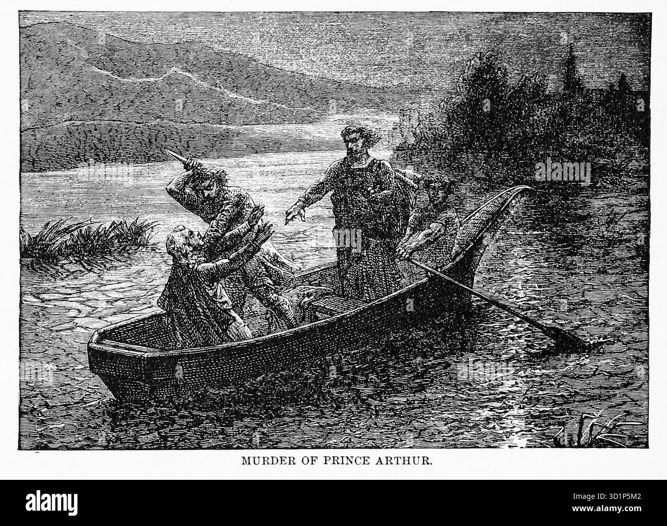 Ermordung von Prinz Arthur aus Kapitel XCIII. England und Frankreich im dreizehnten Jahrhundert in Band 12, von Ridpath's Universal History: ein Bericht über den Ursprung, den primitiven Zustand und die ethnische Entwicklung der großen Rassen der Menschheit und über die Hauptereignisse in der Entwicklung und dem Fortschritt des zivilisierten Lebens unter Menschen und Nationen, aus neueren und authentischen Quellen mit einer vorläufigen Untersuchung über die Zeit, den Ort und die Art des Beginns von Ridpath, John Clark, 1840-1900, veröffentlicht 1897 Stockfoto