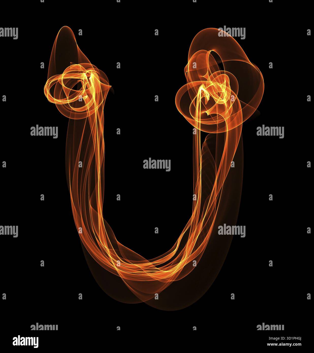 U-Brief in Feuer-Abbildung Stockfoto