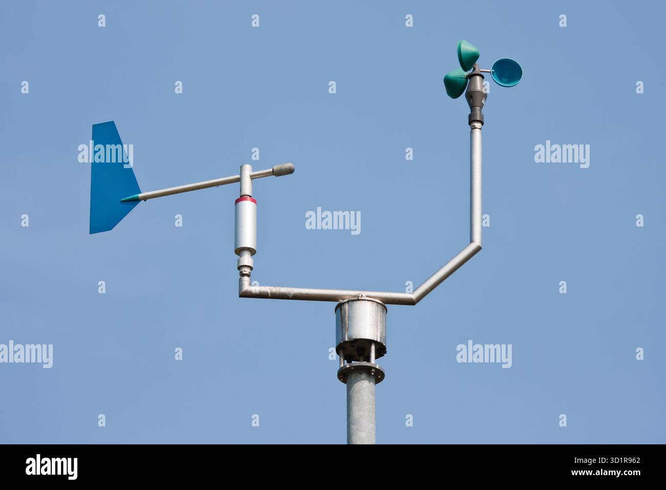 Anemometer zur Messung von Windgeschwindigkeit und -Richtung Stockfoto