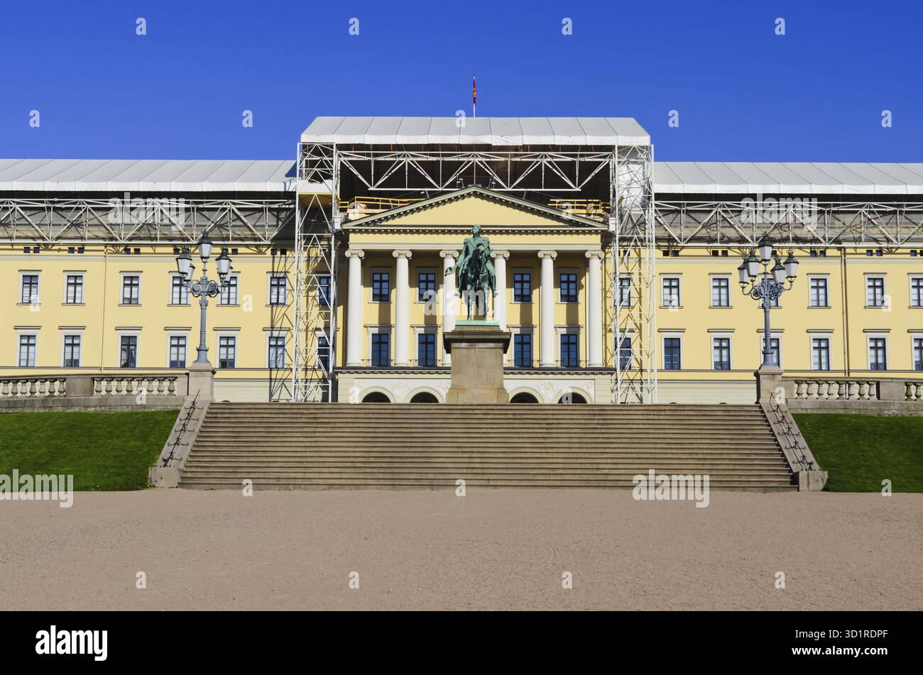 Die königliche norwegische Burg wird restauriert, Oslo, Norwegen Stockfoto