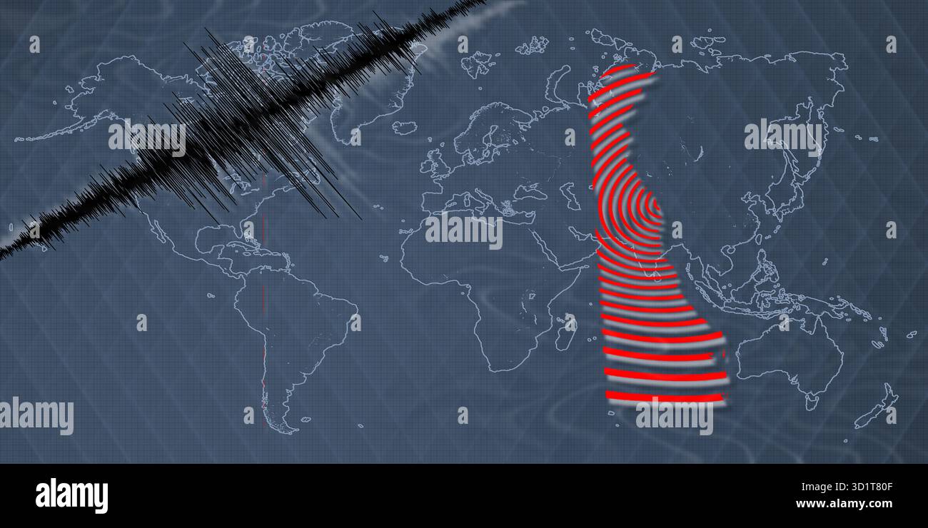 Erdbeben-Delaware-Karte Stockfoto