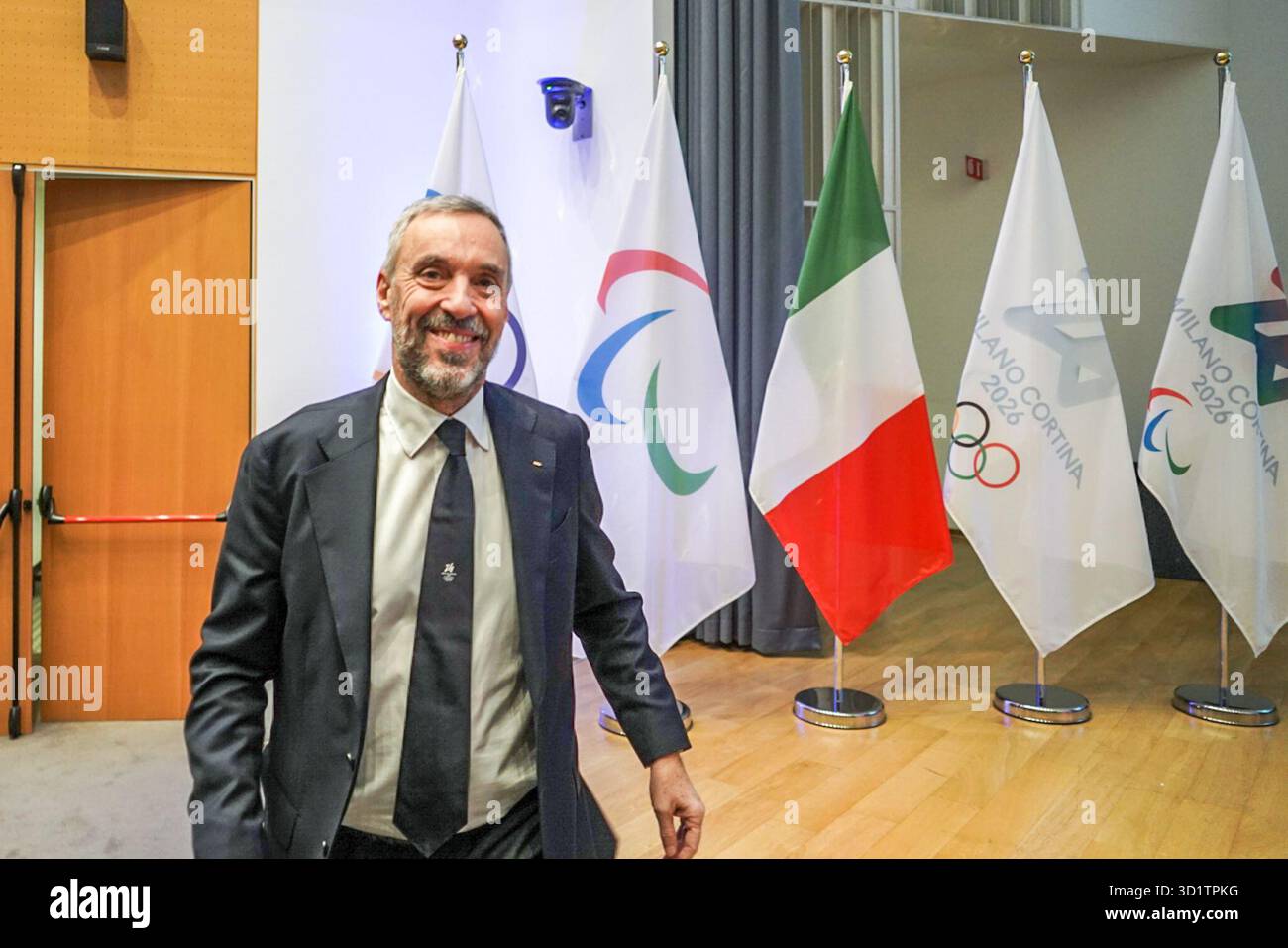 Mailand, Italien. Oktober 2025. MAILAND - Pressekonferenz im Gebäude der Lombardei für die 100 Tage bis zum Beginn der Olympischen Winterspiele 2026 in Mailand. Auf dem Foto: Andrea Varnier, CEO von Milan Cortina 2026. Oktober: Unabhängige Fotoagentur/Alamy Live News Stockfoto