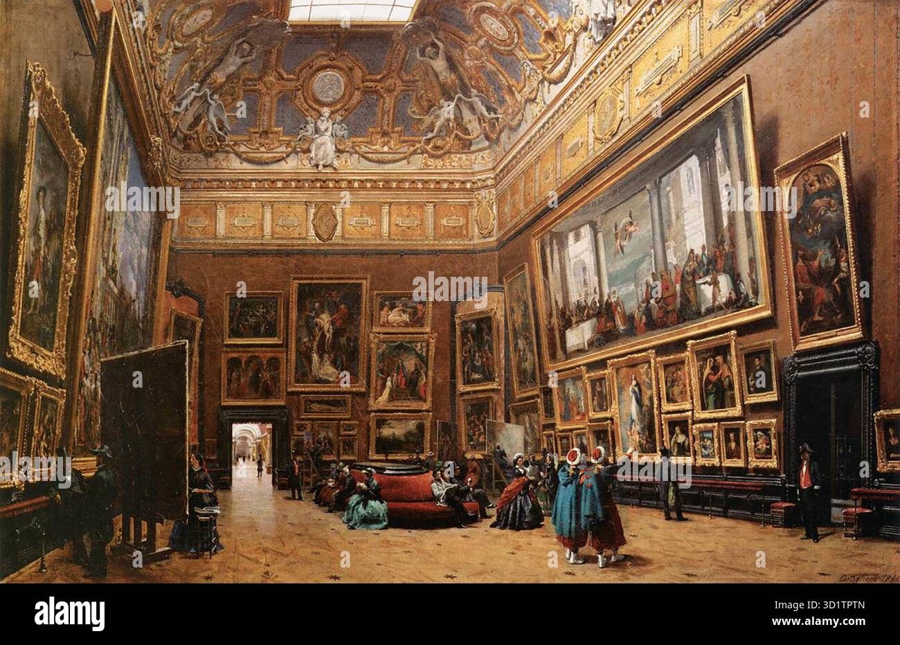 CASTIGLIONE, Giuseppe (* 1829, Neapel, d. 1908, Paris) Blick auf den Grand Salon Carr? Im Louvre 1861 Öl auf Leinwand, 69 x 103 cm Mus?e du Louvre, Paris --- Schlüsselwörter: ----------------- Autor: CASTIGLIONE, Giuseppe Titel: Blick auf den Grand Salon Carr? Im Louvre Zeitlinie: 1851-1900 Schule: Italienisch Form: Malerei Art: Innenraum Stockfoto