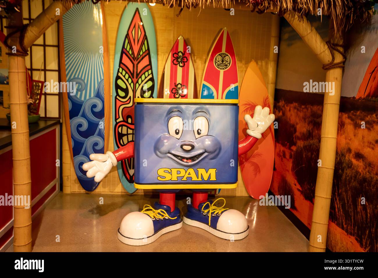 Austin, Minnesota - das SPAM Museum. SPAM ist ein Mittagsfleisch aus Schweinefleisch und Schinken, aus Dosen von Hormel Foods. Stockfoto
