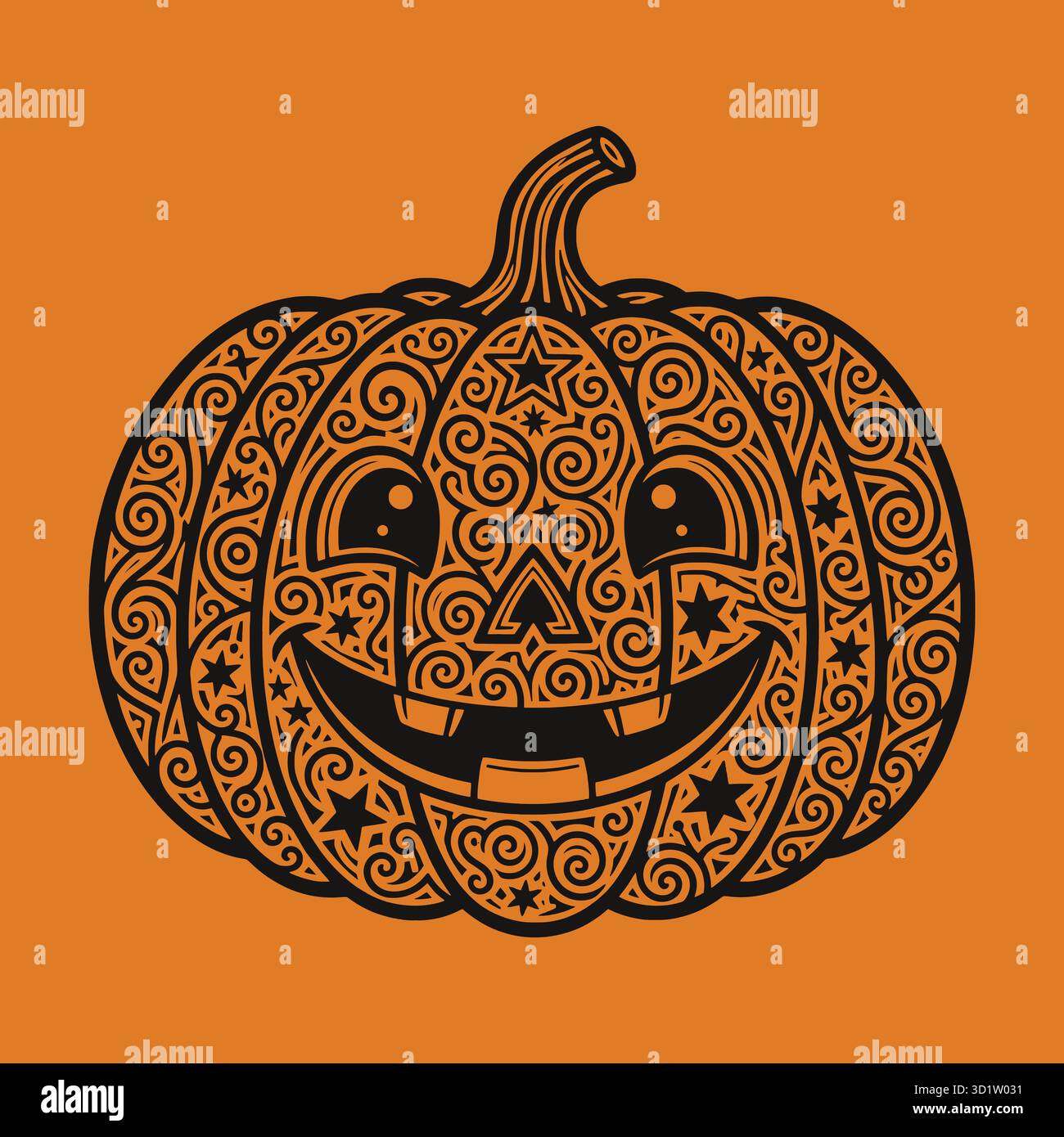 Halloween Kürbis Schnitzen Schablone Vorlage Design für diy Basteln und dekorative Projekte Design Vektor Stock Vektor