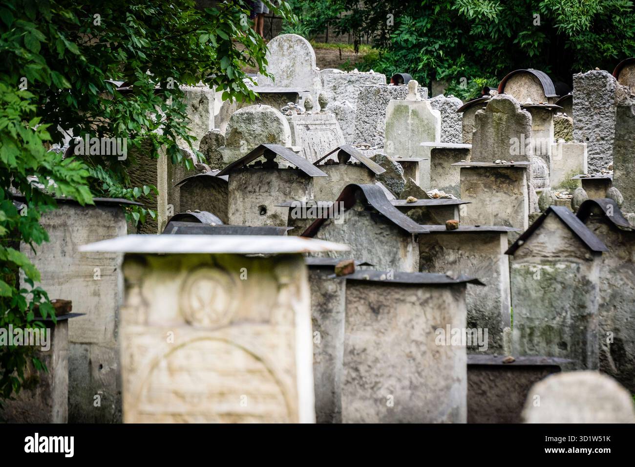 Remuh Friedhof, 16. Jahrhundert, mittelalterlicher Kern von Kazimierz, historisches Zentrum der Juden, Krakau, Polen, Europa Stockfoto